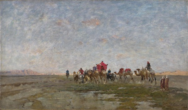 Caravan in the desert by Alberto Pasini
